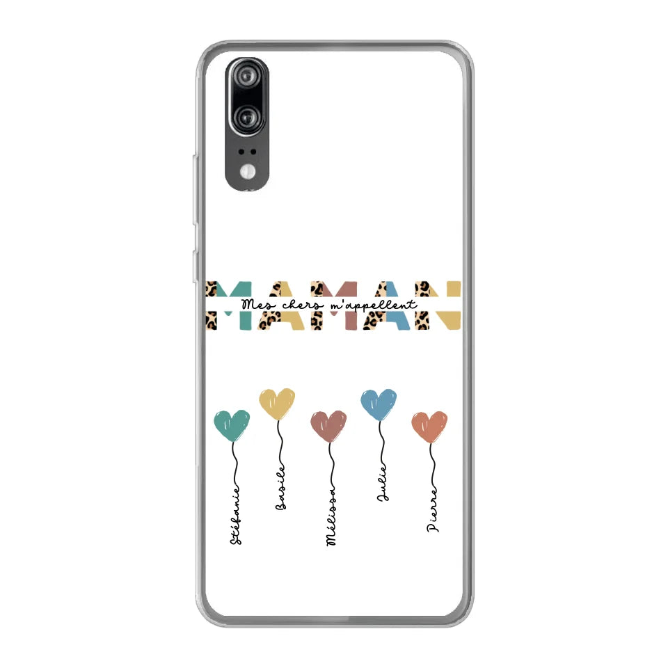 Maman / Mamie ballons en forme de cœur - Coque de téléphone personnalisable