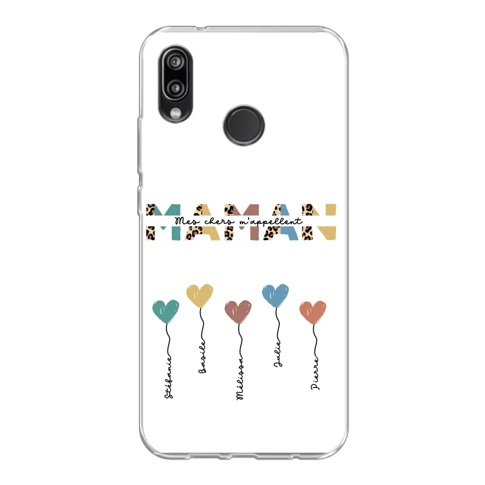 Maman / Mamie ballons en forme de cœur - Coque de téléphone personnalisable