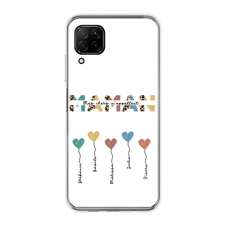 Maman / Mamie ballons en forme de cœur - Coque de téléphone personnalisable