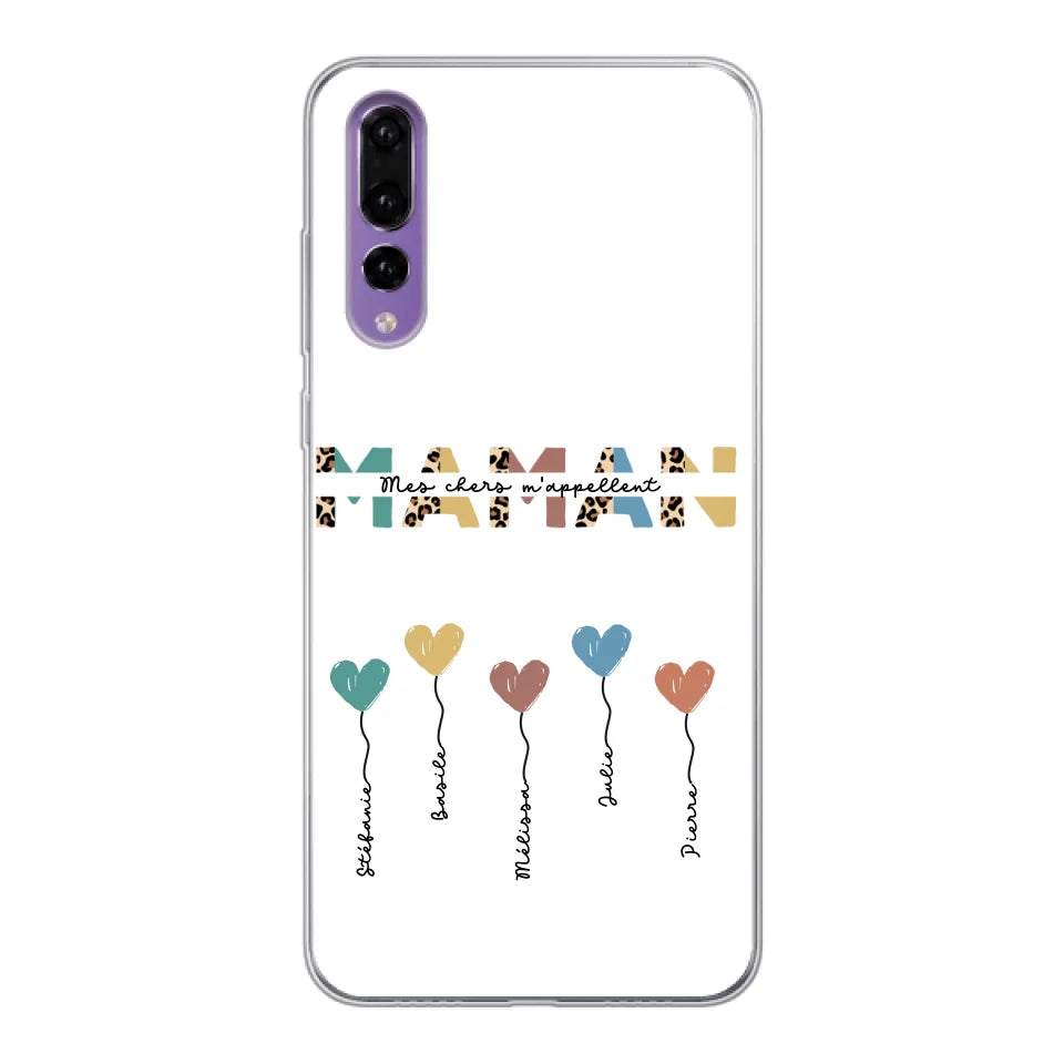 Maman / Mamie ballons en forme de cœur - Coque de téléphone personnalisable