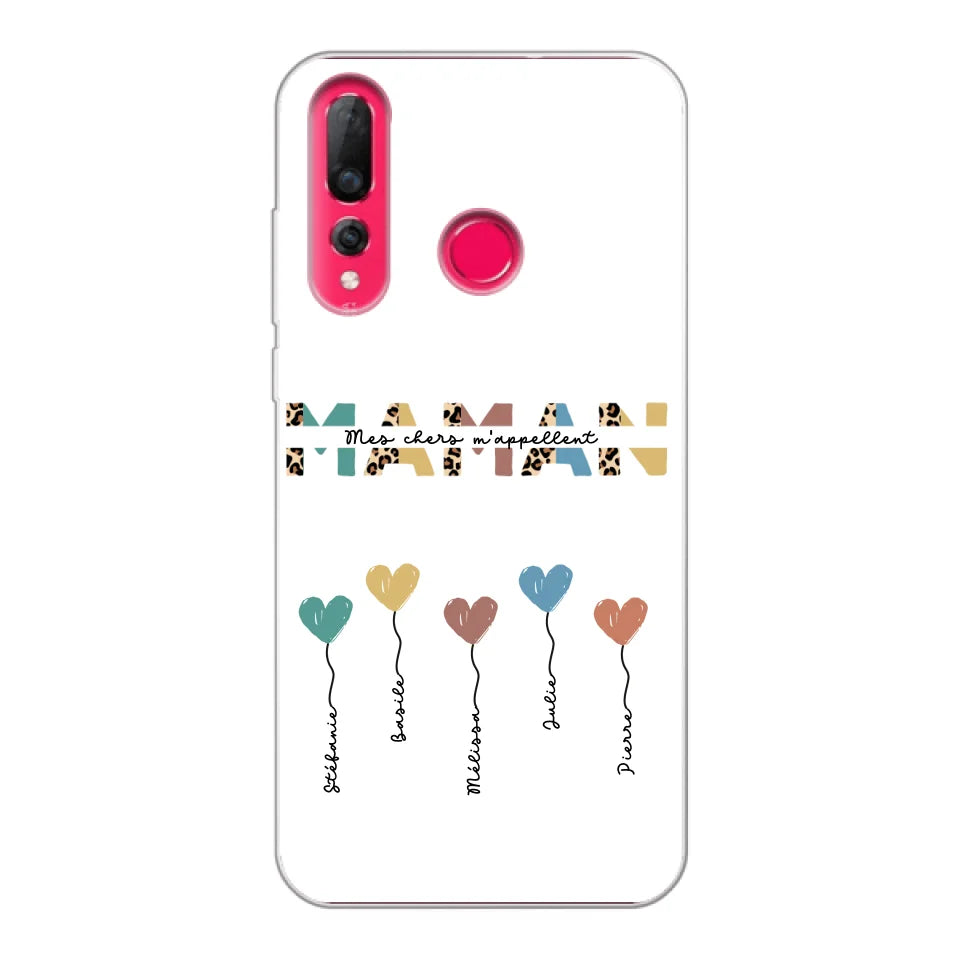 Maman / Mamie ballons en forme de cœur - Coque de téléphone personnalisable