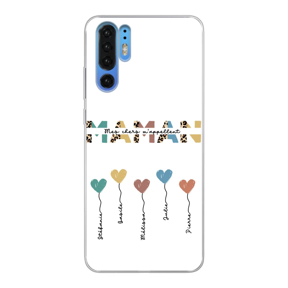 Maman / Mamie ballons en forme de cœur - Coque de téléphone personnalisable