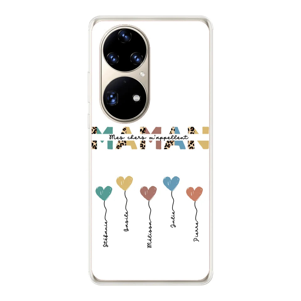 Maman / Mamie ballons en forme de cœur - Coque de téléphone personnalisable