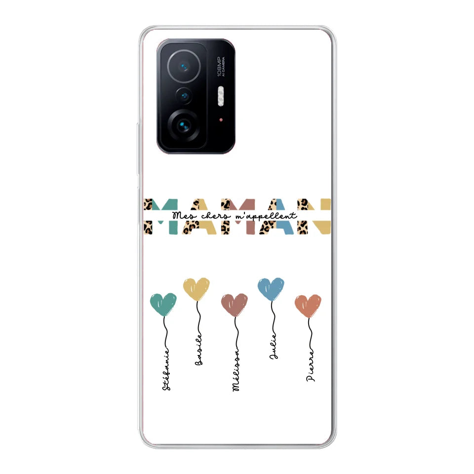 Maman / Mamie ballons en forme de cœur - Coque de téléphone personnalisable