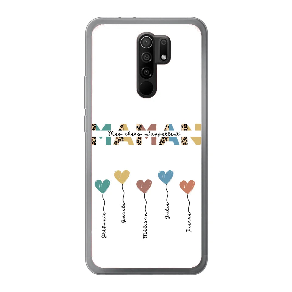 Maman / Mamie ballons en forme de cœur - Coque de téléphone personnalisable