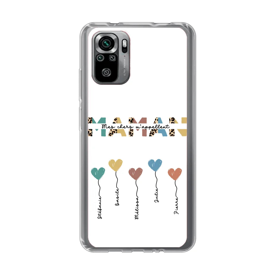 Maman / Mamie ballons en forme de cœur - Coque de téléphone personnalisable