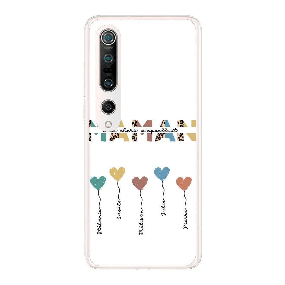 Maman / Mamie ballons en forme de cœur - Coque de téléphone personnalisable