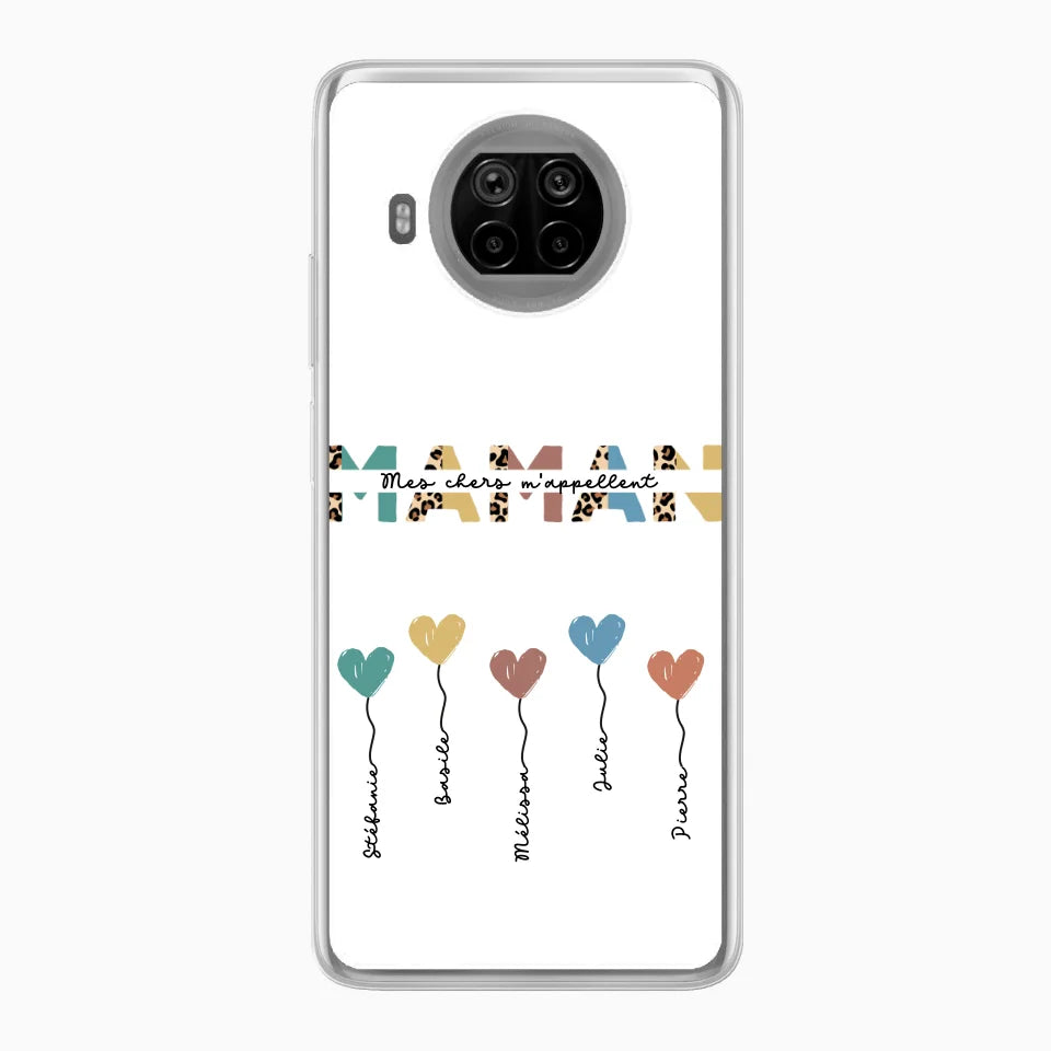 Maman / Mamie ballons en forme de cœur - Coque de téléphone personnalisable