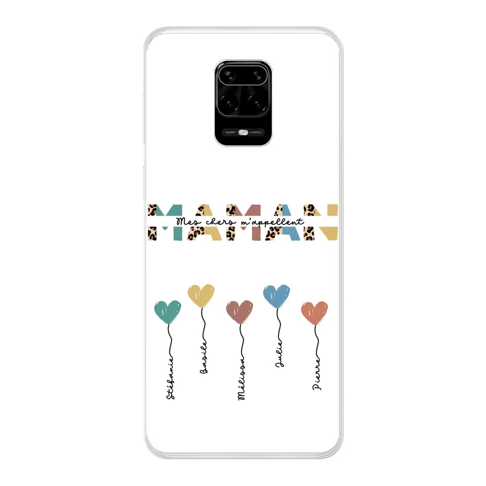 Maman / Mamie ballons en forme de cœur - Coque de téléphone personnalisable