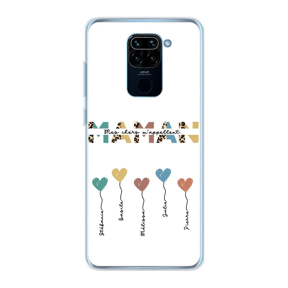 Maman / Mamie ballons en forme de cœur - Coque de téléphone personnalisable