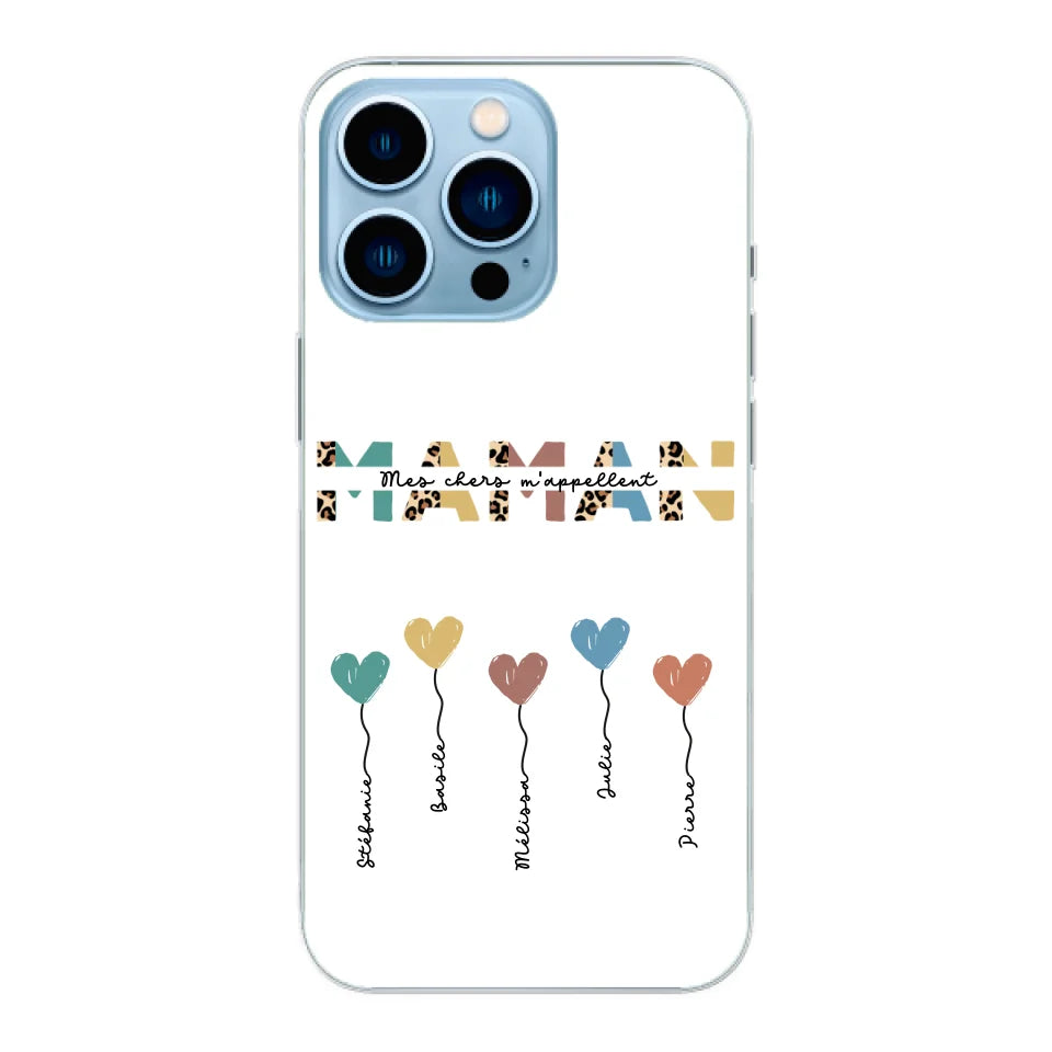 Maman / Mamie ballons en forme de cœur - Coque de téléphone personnalisable