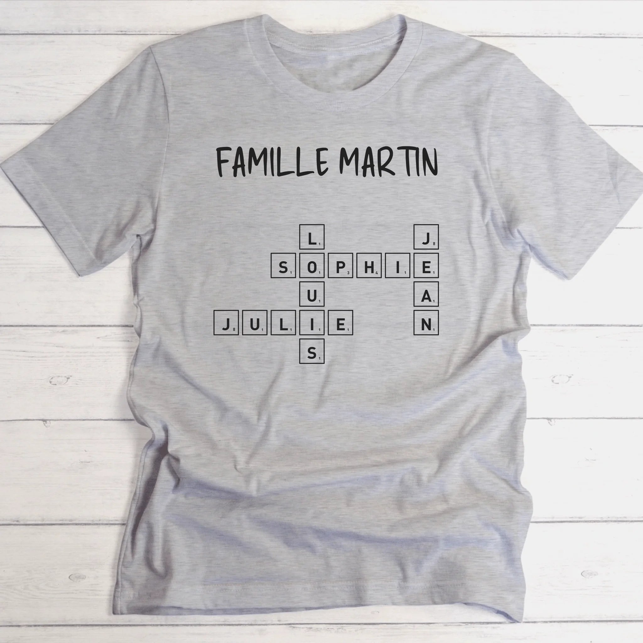 Scrabble en famille - T-shirt personnalisable