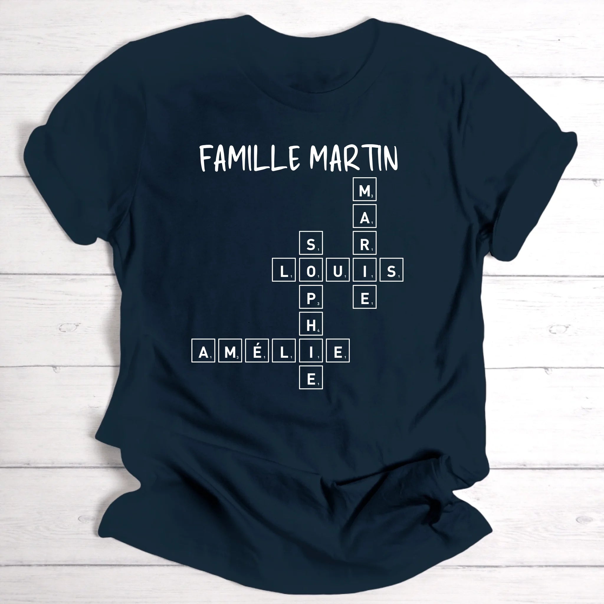 Scrabble en famille - T-shirt personnalisable