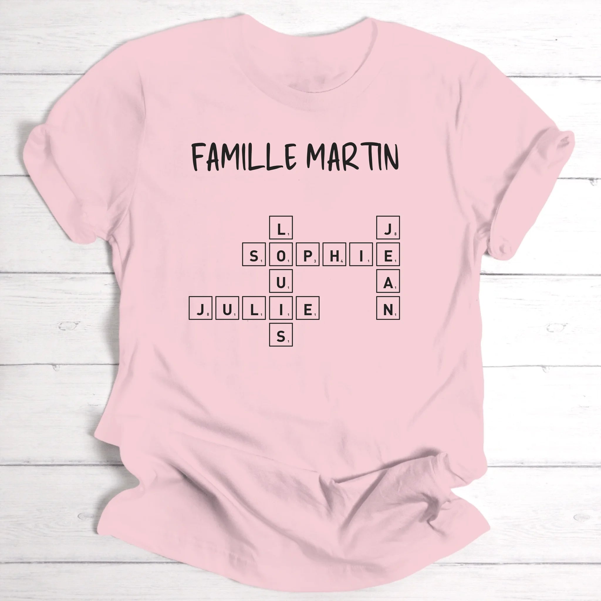 Scrabble en famille - T-shirt personnalisable