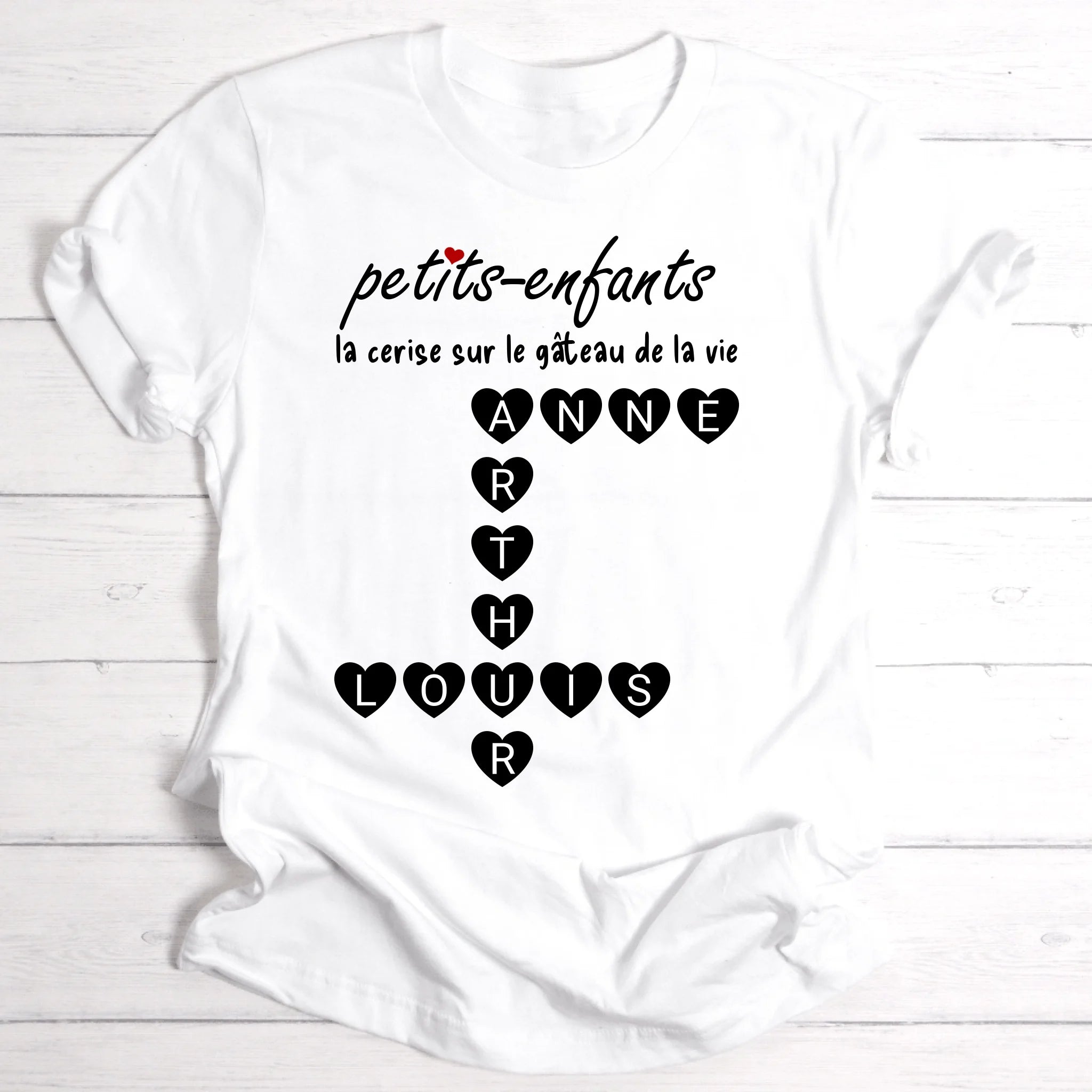 petits-enfants - la cerise sur le gâteau de la vie / Scrabble - T-shirt personnalisable