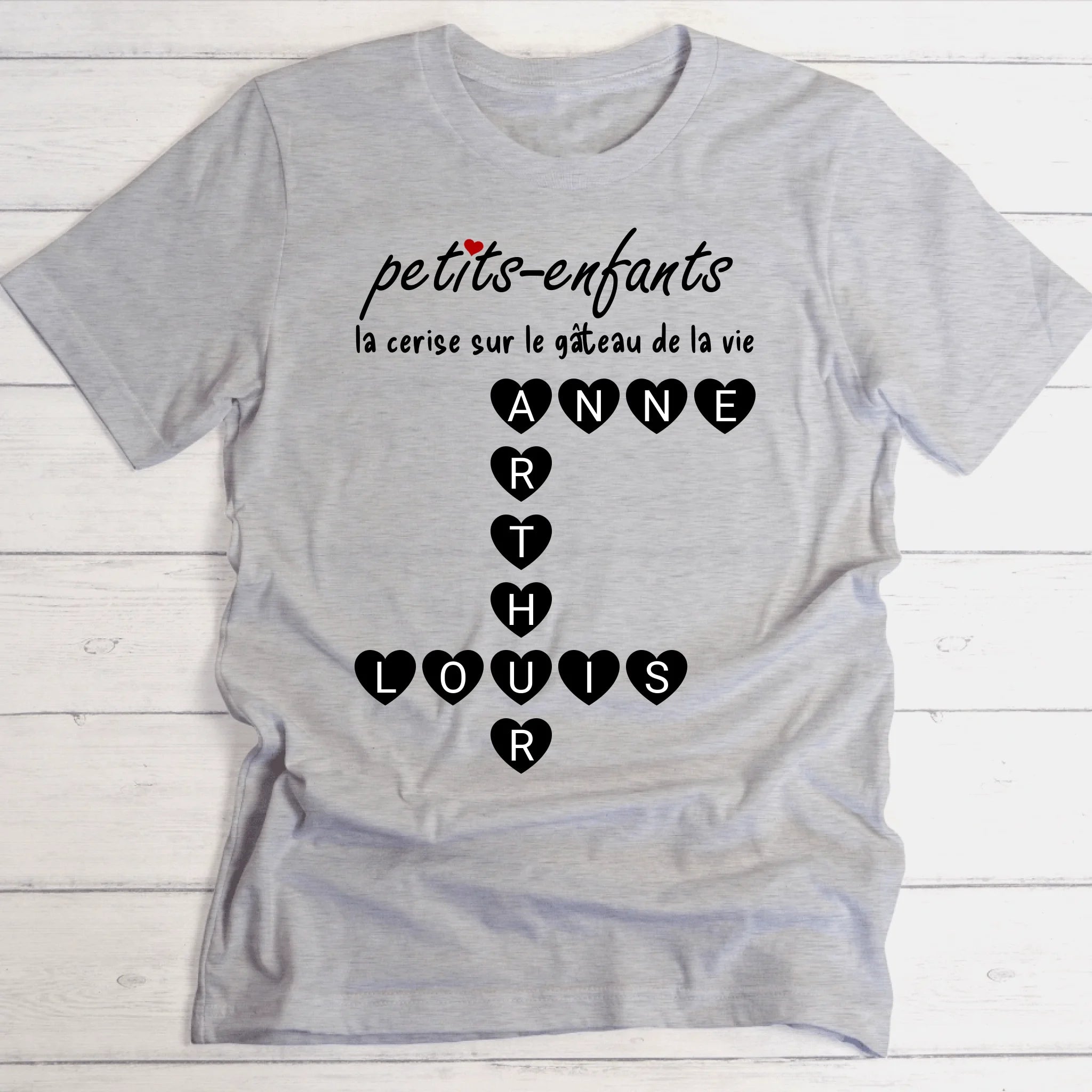 petits-enfants - la cerise sur le gâteau de la vie / Scrabble - T-shirt personnalisable