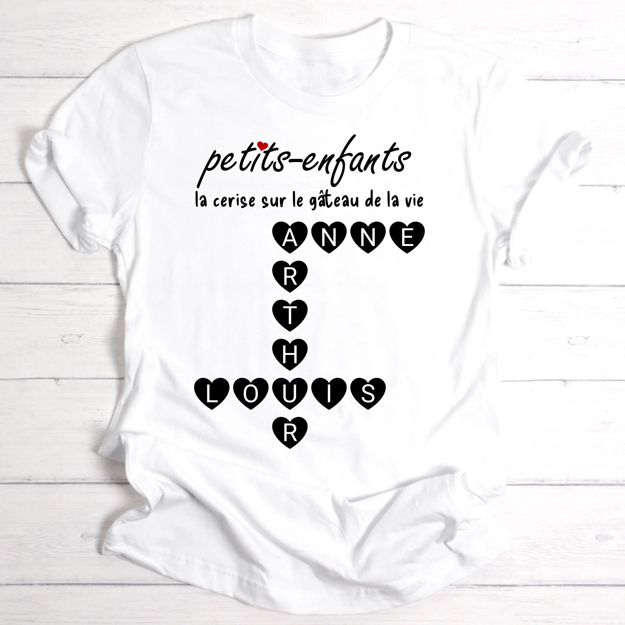 petits-enfants - la cerise sur le gâteau de la vie / Scrabble - T-shirt personnalisable