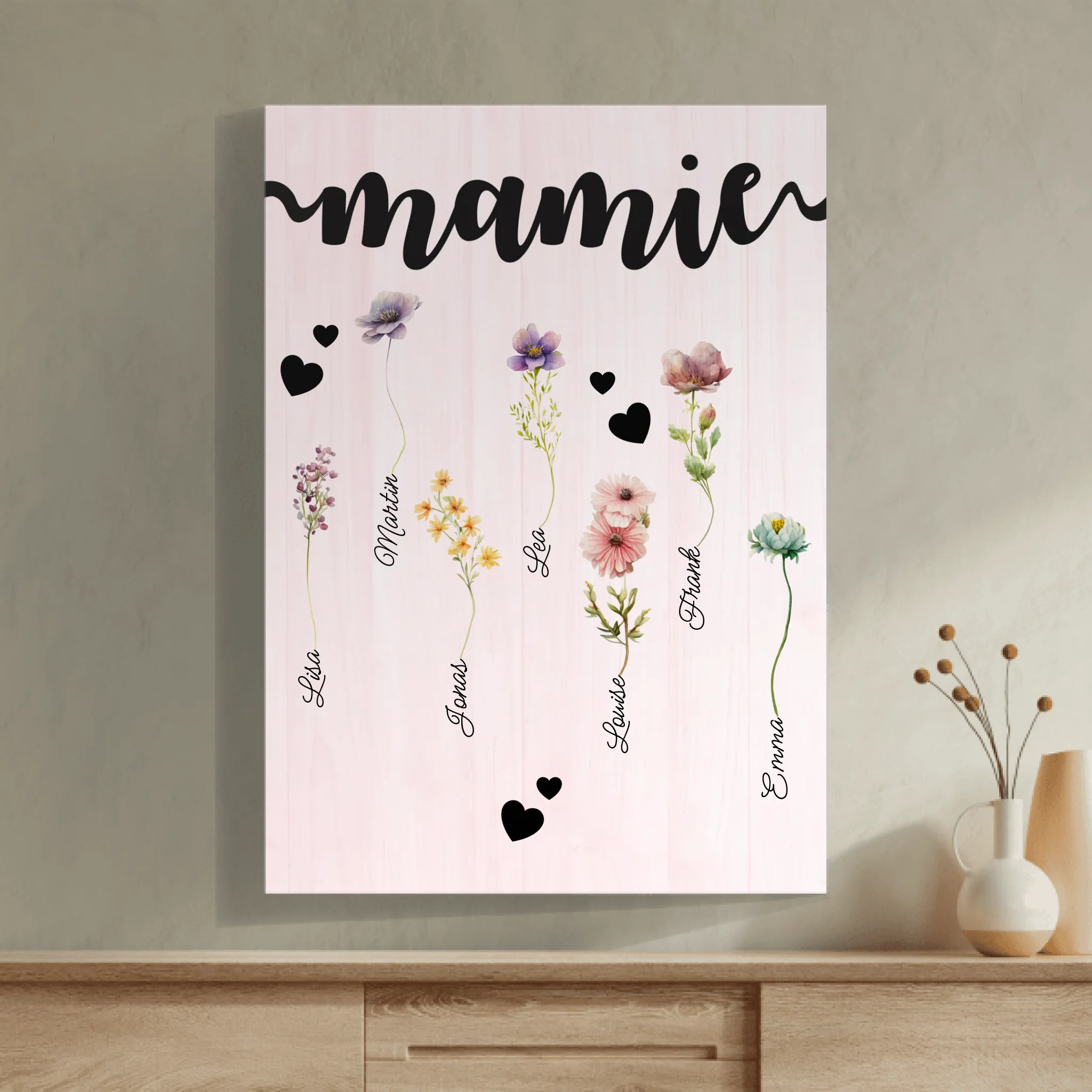 Le jardin fleuri de Mamie / Mami - affiche personnalisée