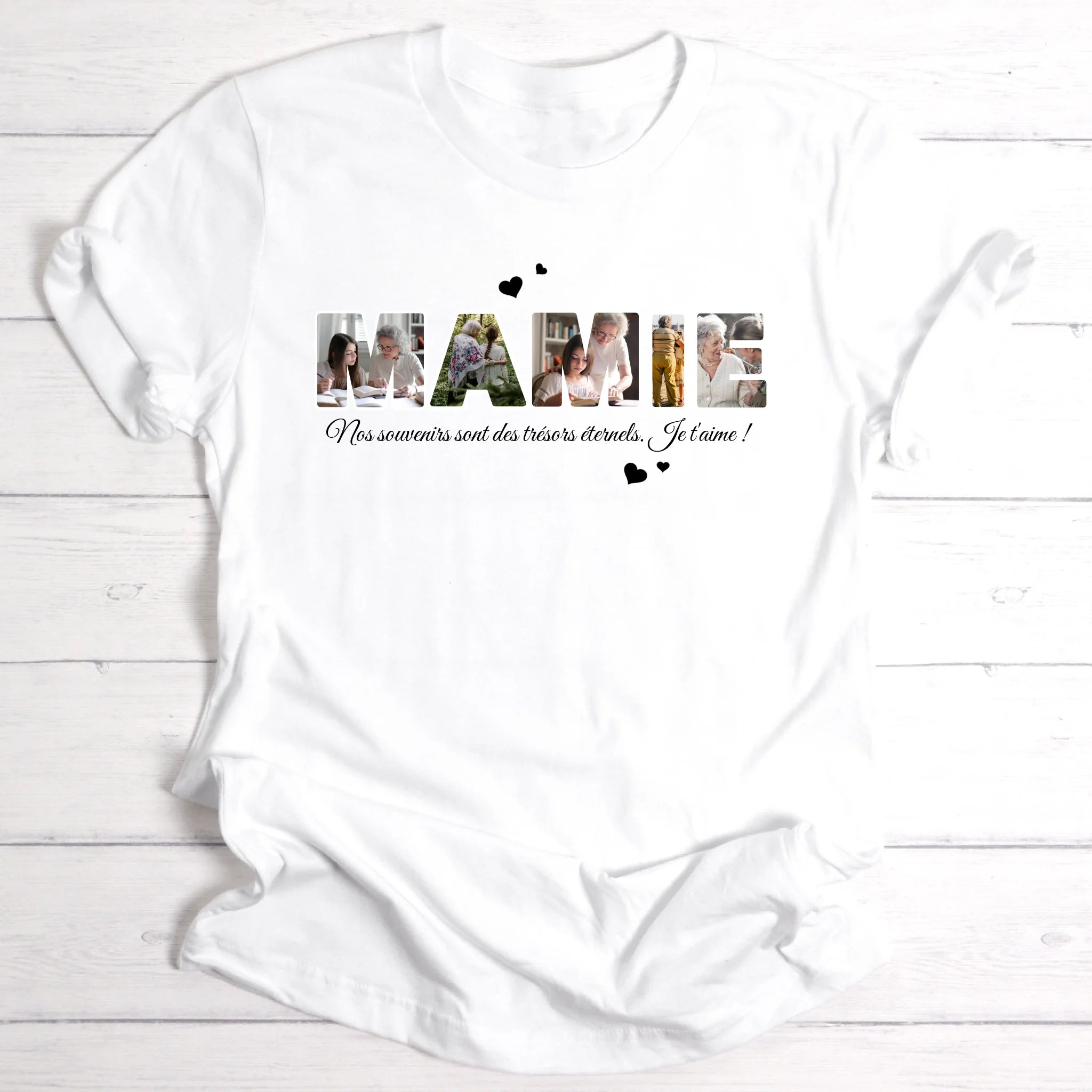 Mamie avec vos images - T-shirt personnalisable