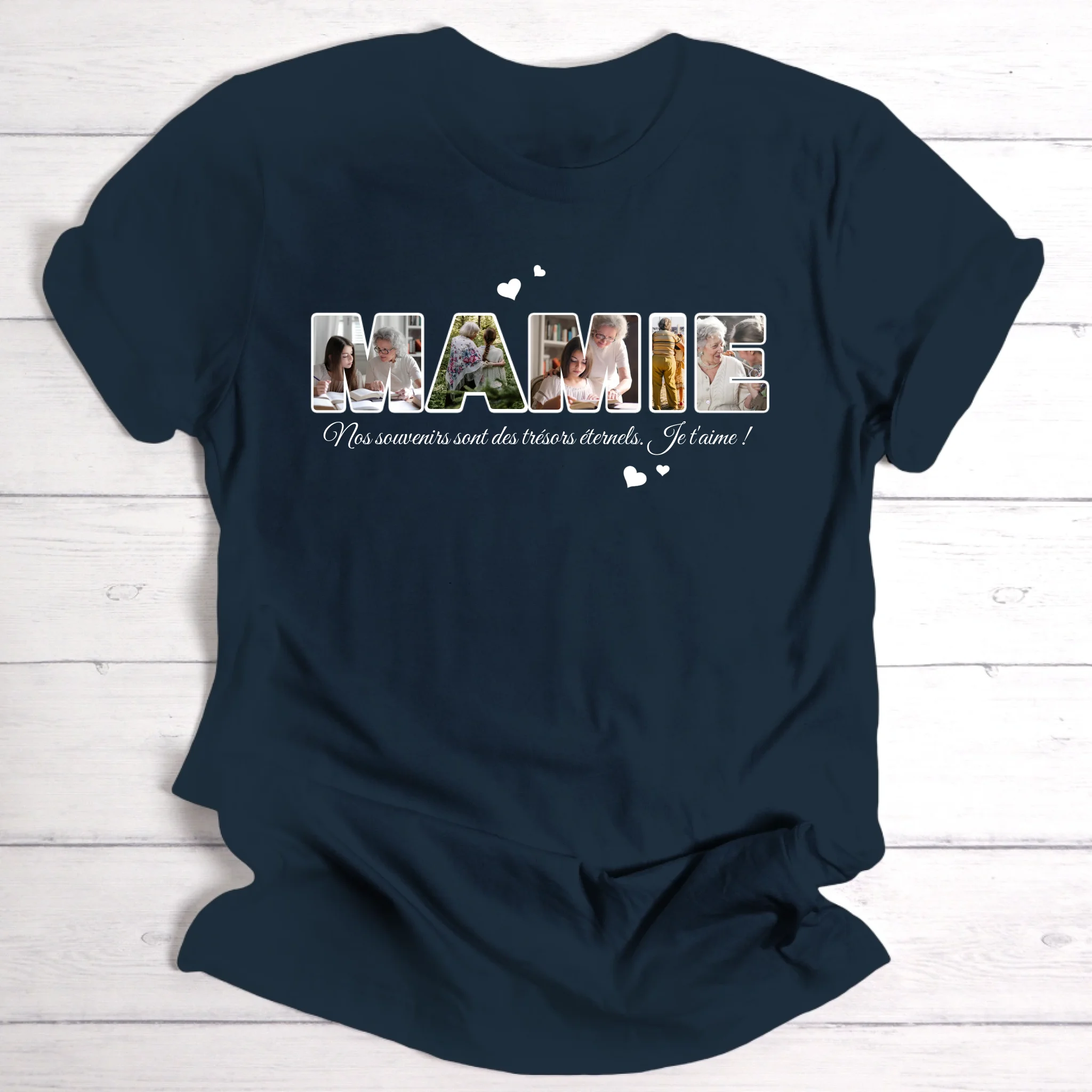 Mamie avec vos images - T-shirt personnalisable