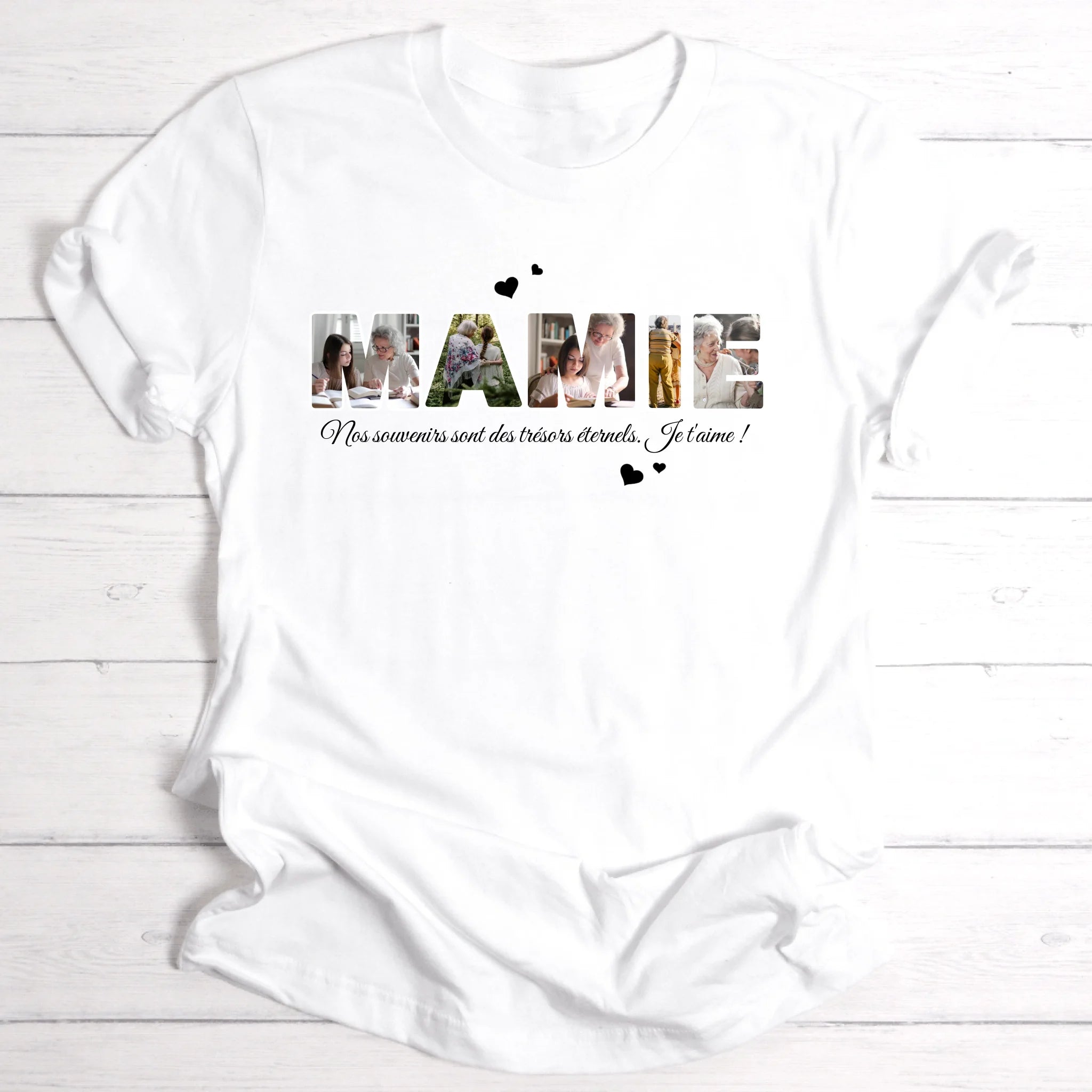 Mamie avec vos images - T-shirt personnalisable