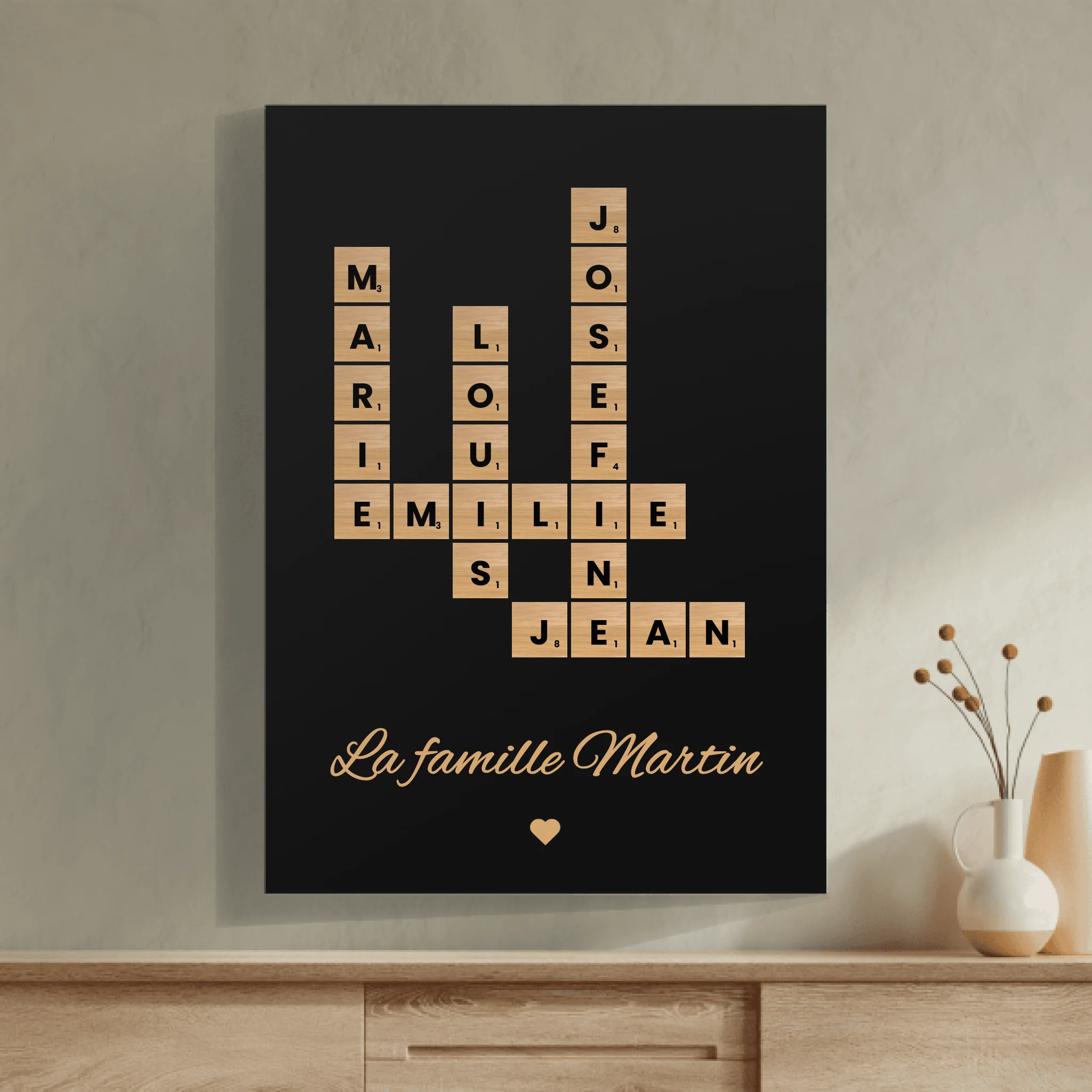 Scrabble en famille - Affiche personnalisable