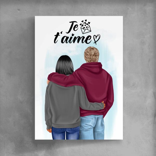 Je T'aime - Cadeau Personnalisé  Poster pour Couples/Amoureux