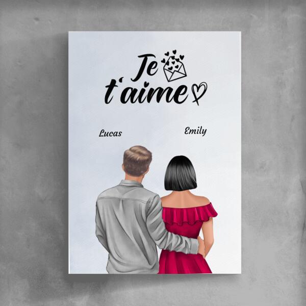 Poster personnalisé avec prénoms - Couple amoureux (homme et femme