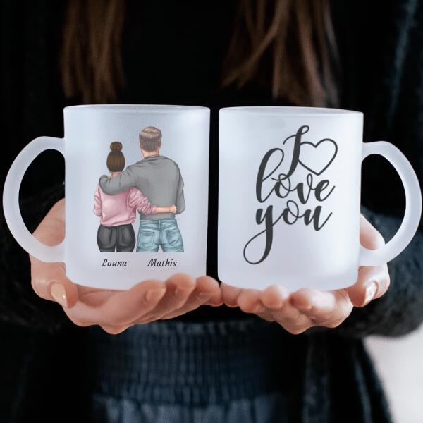 QUEEN ET KING - mug personnalisé en verre dépoli