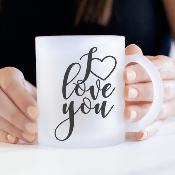 COUPLE AMOUREUX - mug personnalisé en verre dépoli