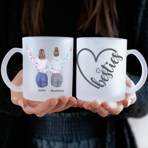 SIGNE DE PAIX MEILLEURES AMIES - mug personnalisé en verre dépoli