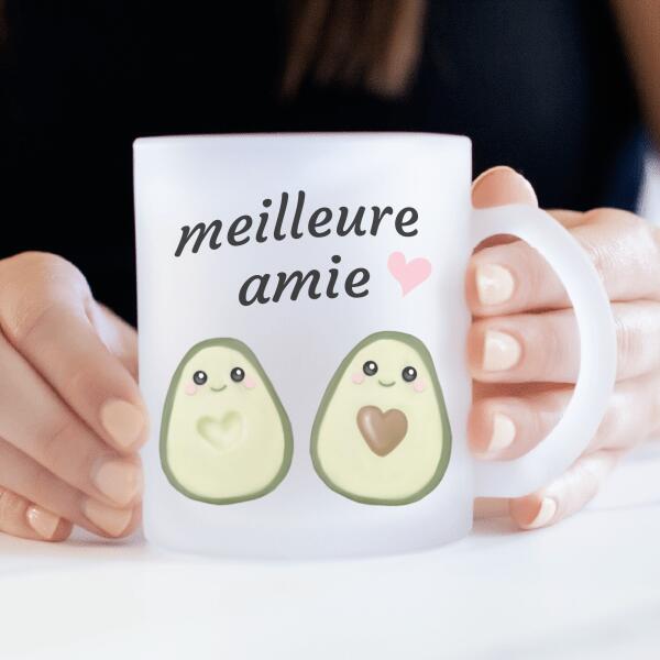 MEILLEURES AMIES - mug personnalisé en verre dépoli