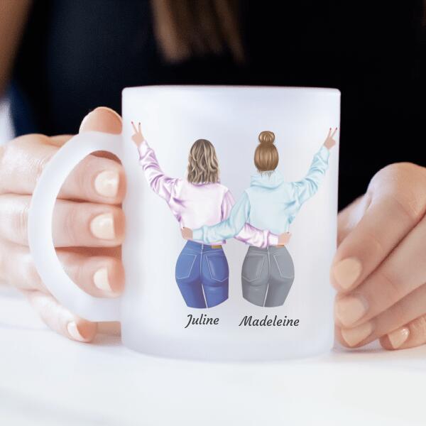 SIGNE DE PAIX MEILLEURES AMIES - mug personnalisé en verre dépoli