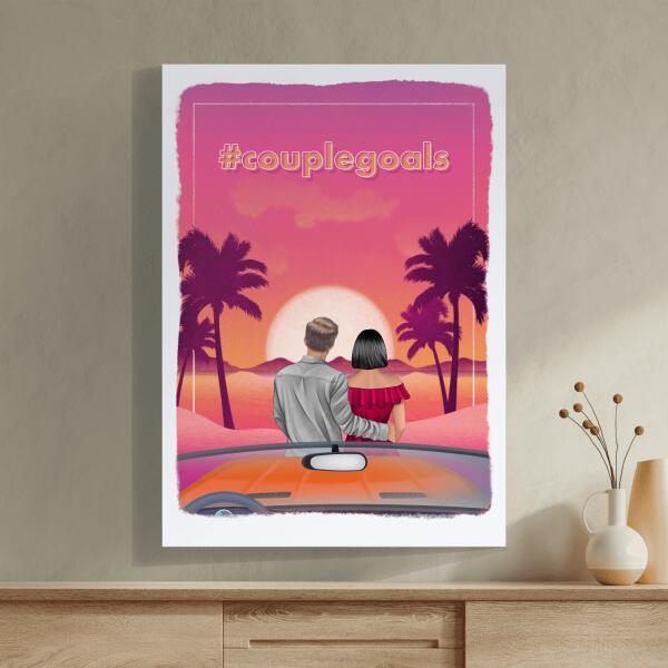 Couple amourex road trip - Affiche personnalisée