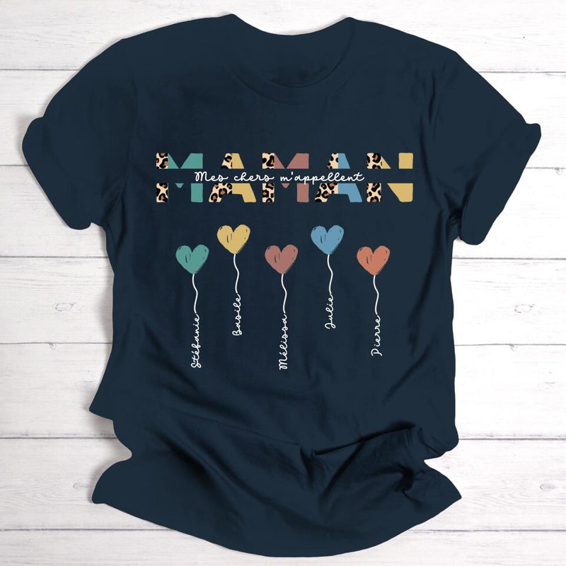 Maman / Mamie ballons en forme de cœur - T-shirt personnalisable