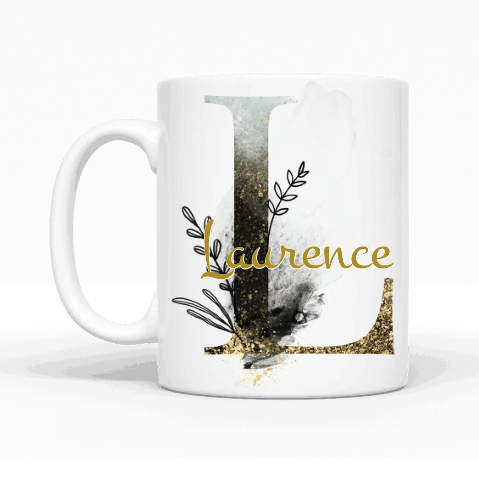 Thème lettres édition noire (d´un côté) - Mug personnalisé