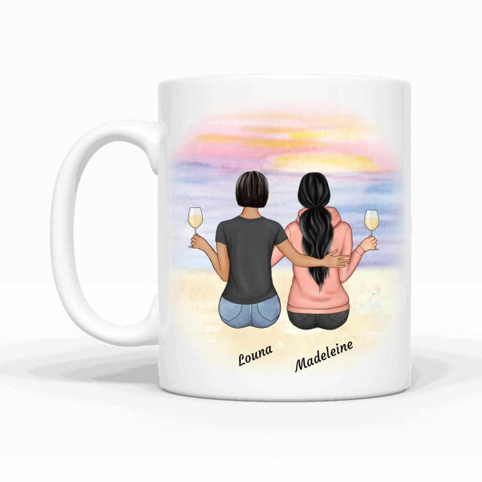 Meilleures amies assises - Mug personnalisé