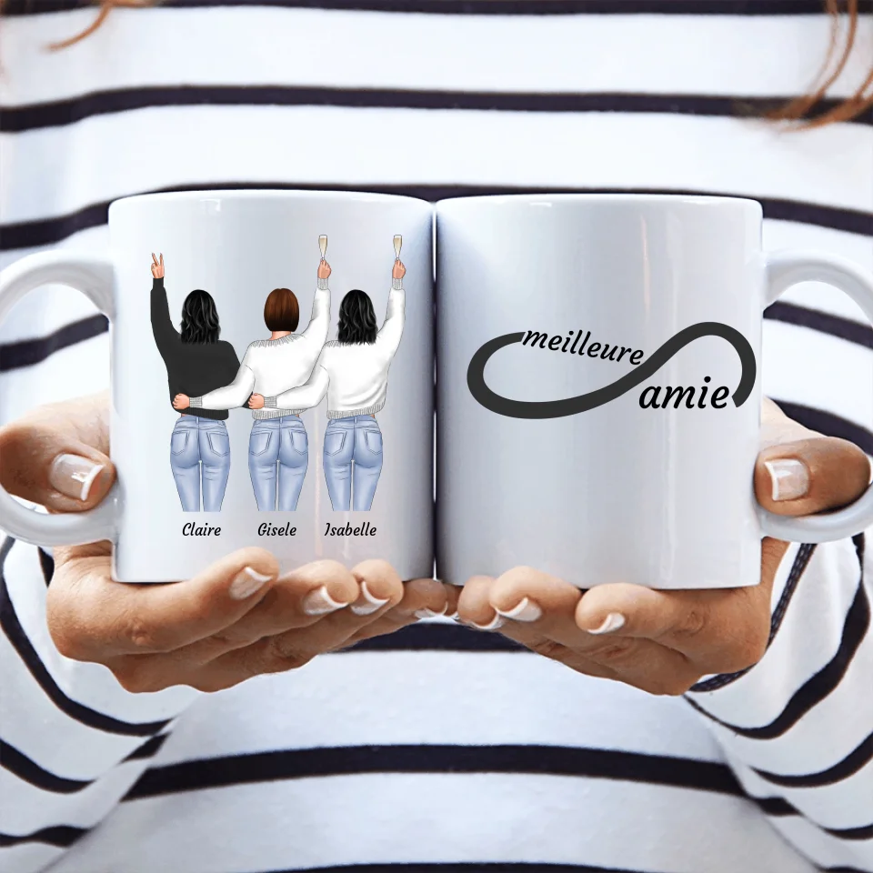 3 Meilleures amies debout - Mug personnalisé