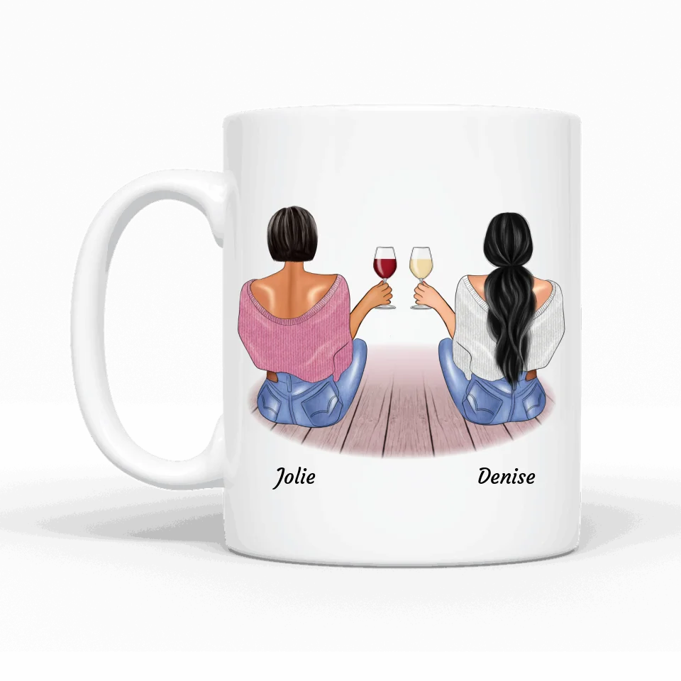 Meilleures amies assises - Mug personnalisé