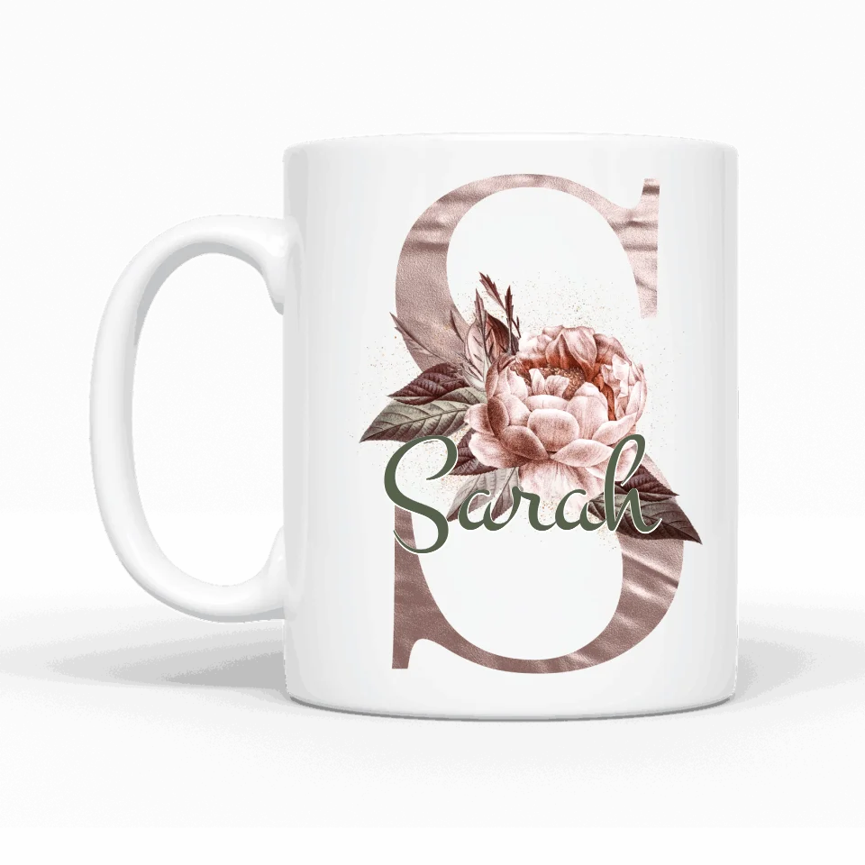 Thème lettres édition rose (des deux côtés) - Mug personnalisé