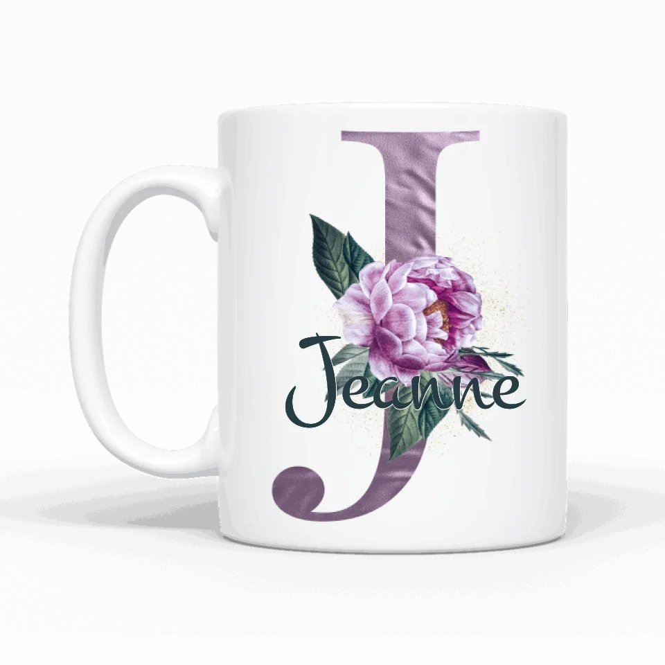 Thème lettres édition violette (des deux côtés) - Mug personnalisé