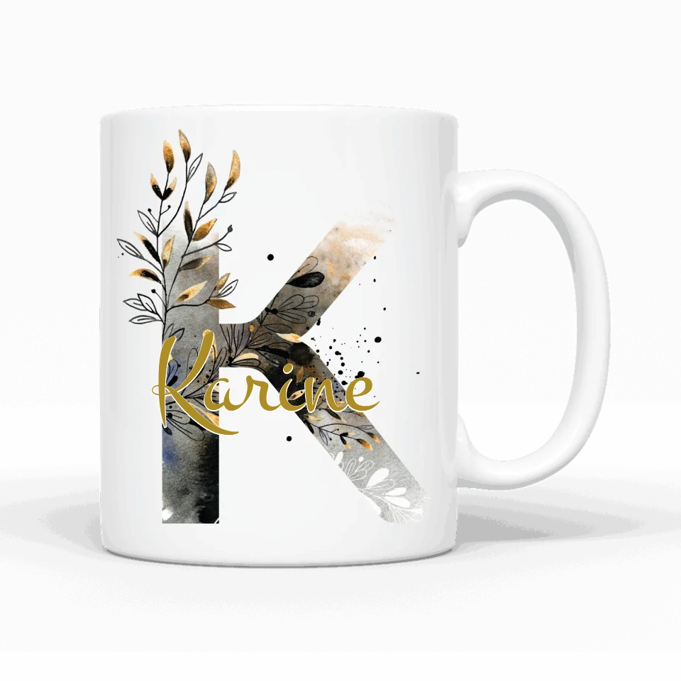Thème lettres édition noire transparent (des deux côtés) - Mug personnalisé