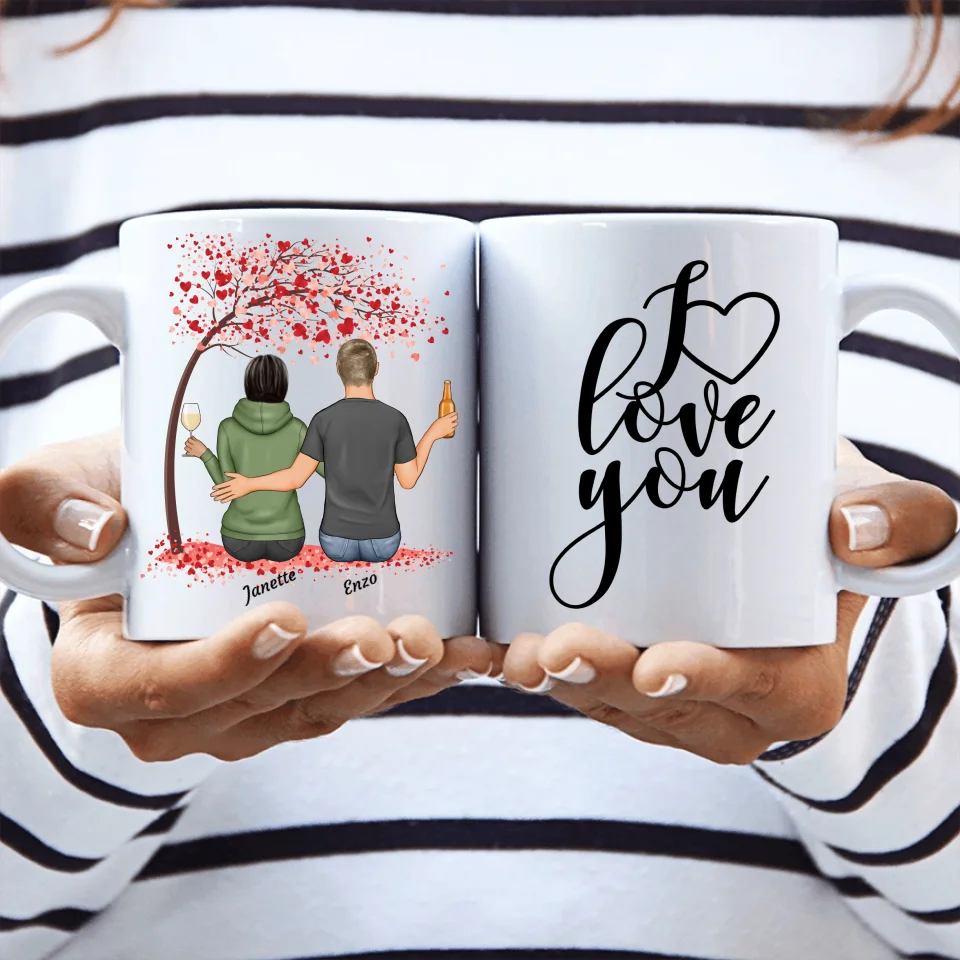 Couple assis sous un arbre - Mug personnalisé