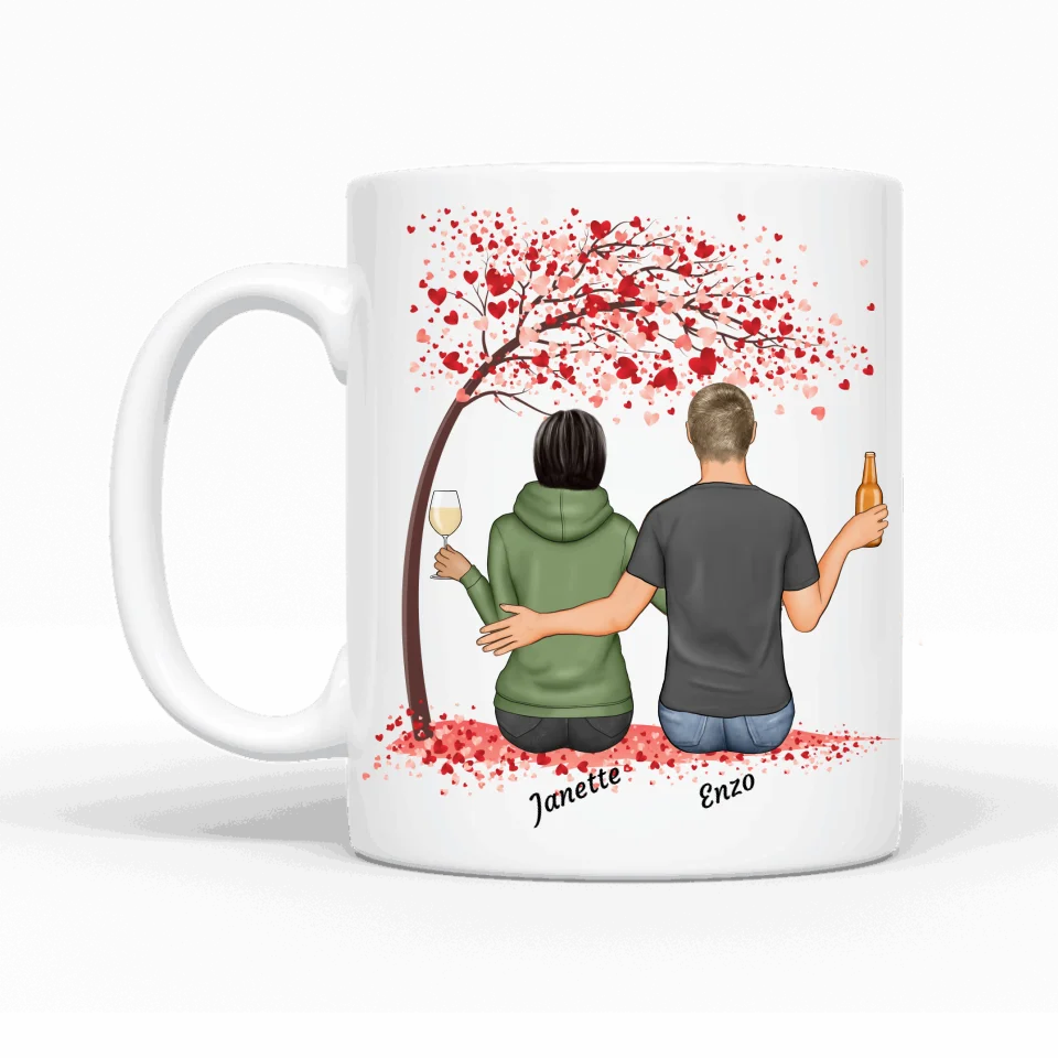 Couple assis sous un arbre - Mug personnalisé