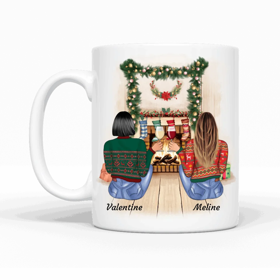 MEILLEURES AMIES ASSISES (ÉDITION DE NOËL) - Mug personnalisé