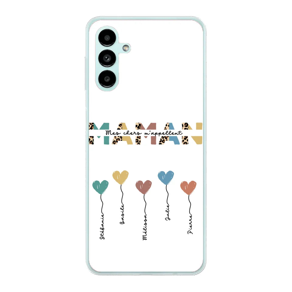 Maman / Mamie ballons en forme de cœur - Coque de téléphone personnalisable