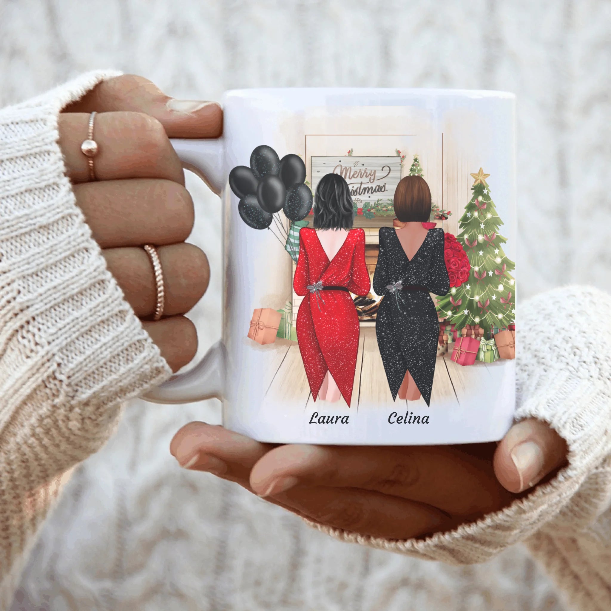 MEILLEURES AMIES FESTIVES (Edition de Noël) - Mug personnalisé