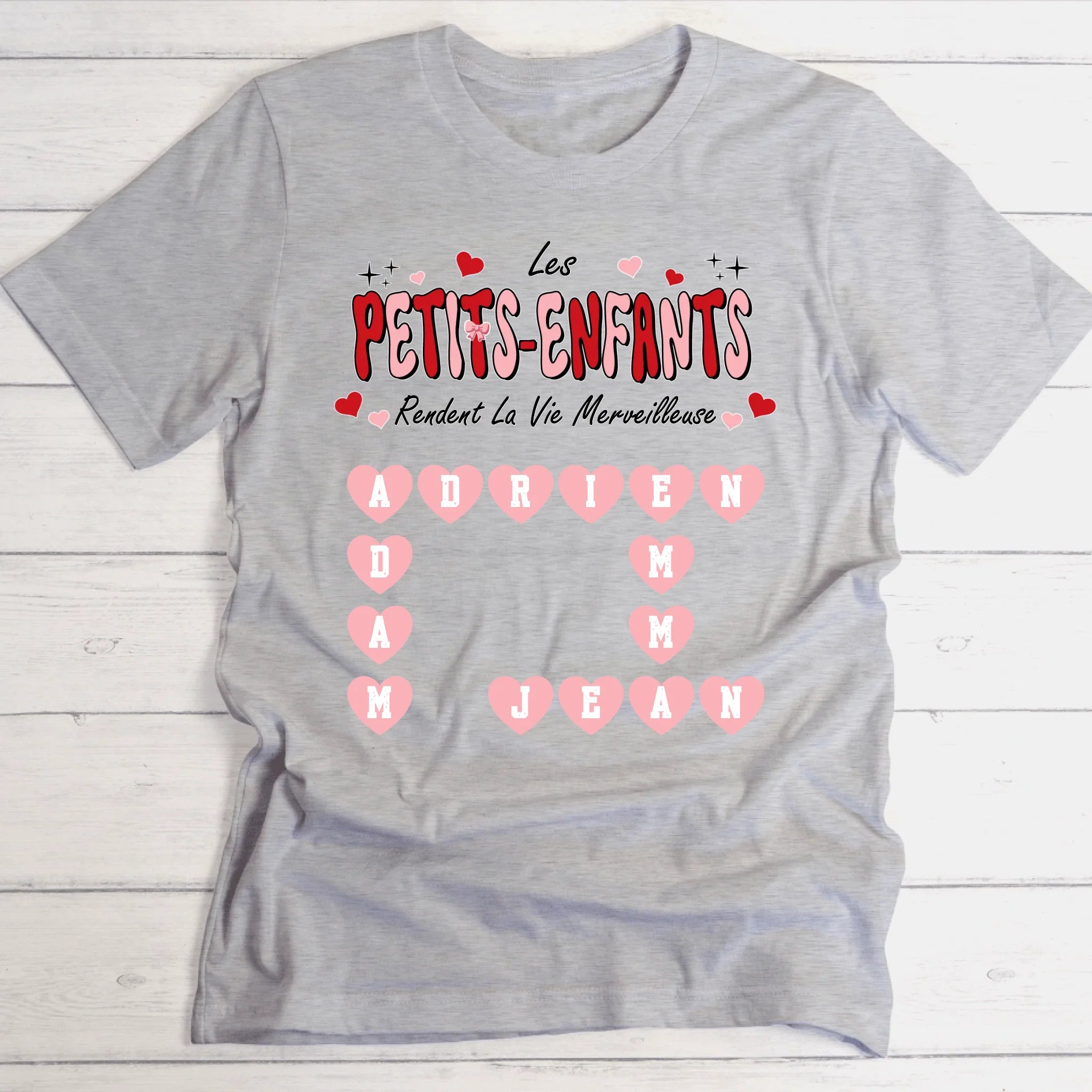 Les petits-enfants rendent la vie merveilleuse - T-shirt - Scrabble personnalisé pour mamie & papy