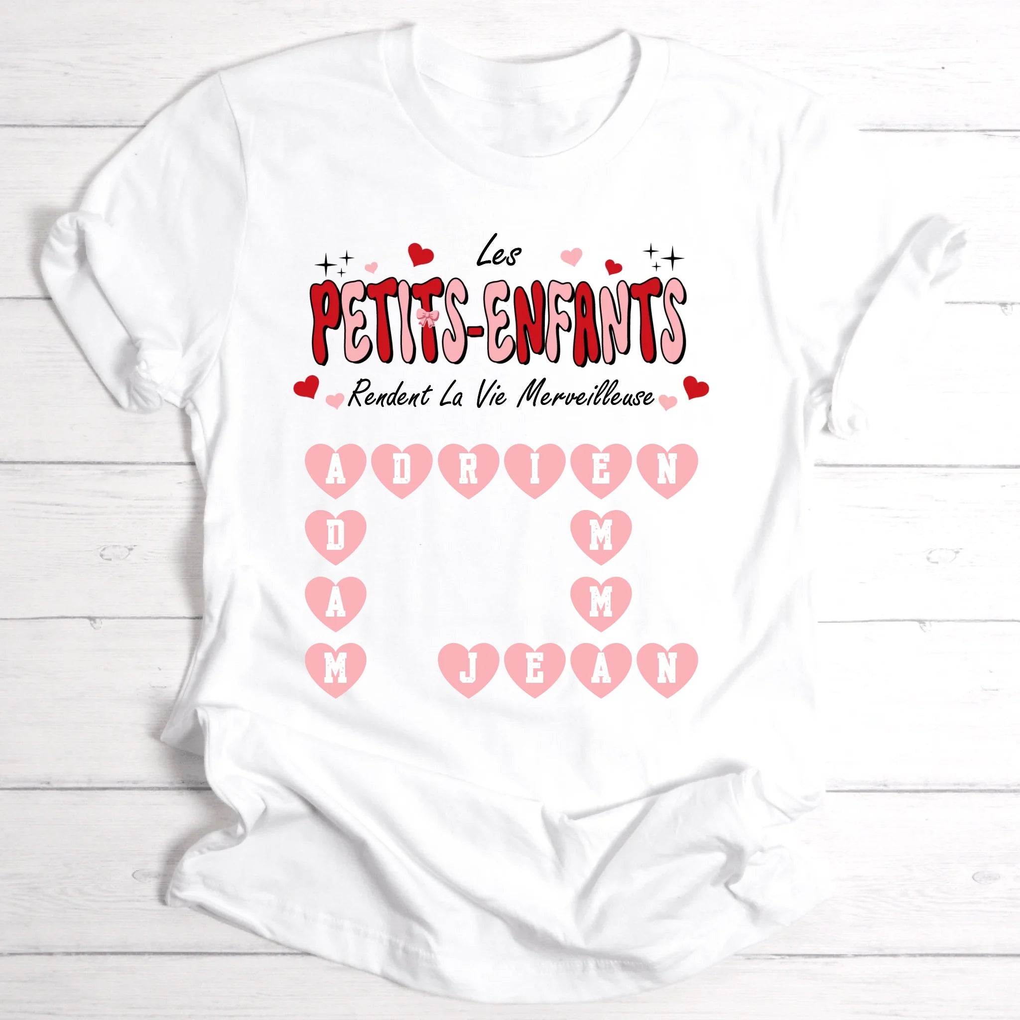 Les petits-enfants rendent la vie merveilleuse - T-shirt - Scrabble personnalisé pour mamie & papy