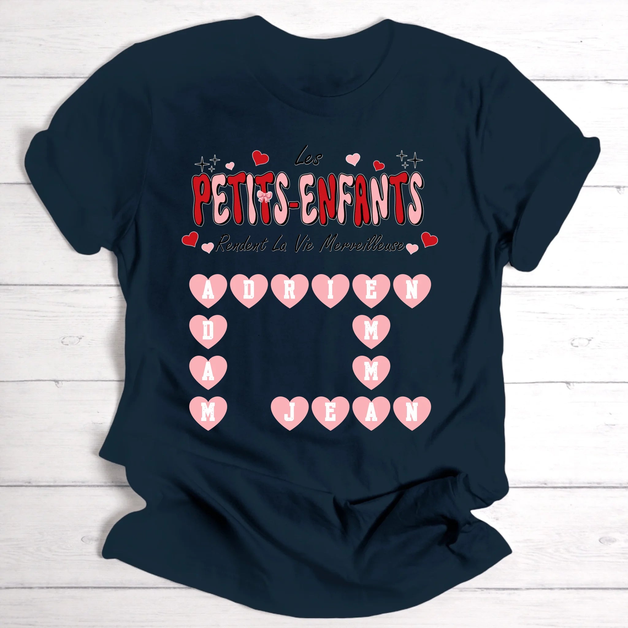 Les petits-enfants rendent la vie merveilleuse - T-shirt - Scrabble personnalisé pour mamie & papy